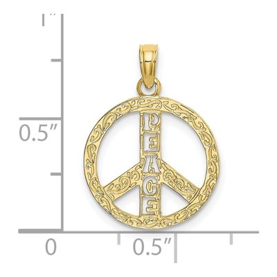 10K Yellow Gold Peace Sign Pendant – view 4