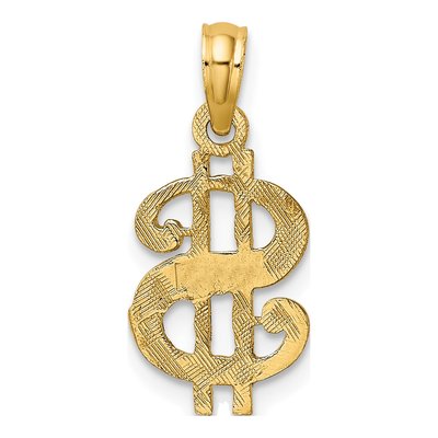 10K Yellow Gold Dollar Sign Pendant – view 5