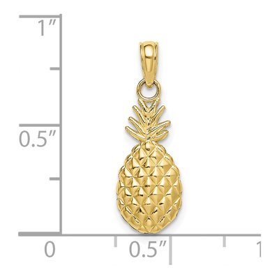10K Yellow Gold Textured Pineapple Charm – view 4