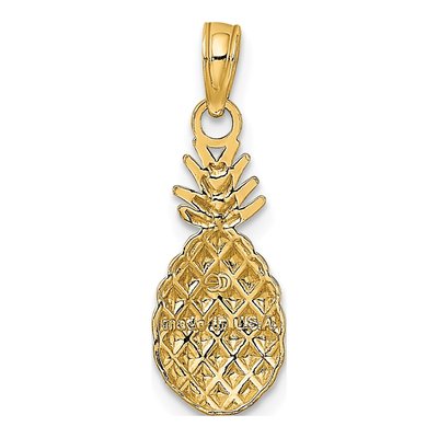 10K Yellow Gold Textured Pineapple Charm – view 5