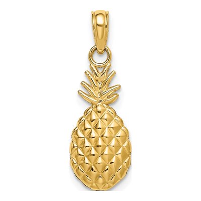 10K Yellow Gold Textured Pineapple Charm