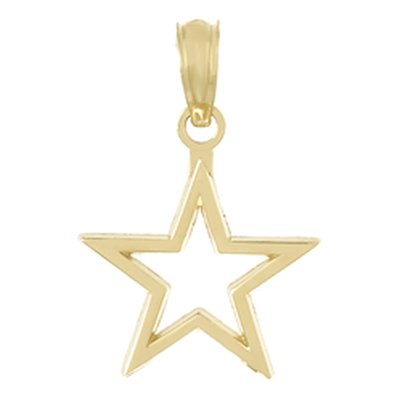 10K Yellow Gold Cut-Out Star Pendant – view 4