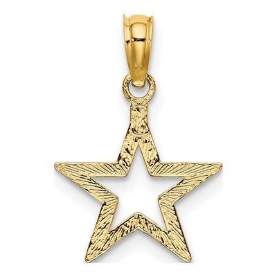 10K Yellow Gold Cut-Out Star Pendant – view 5