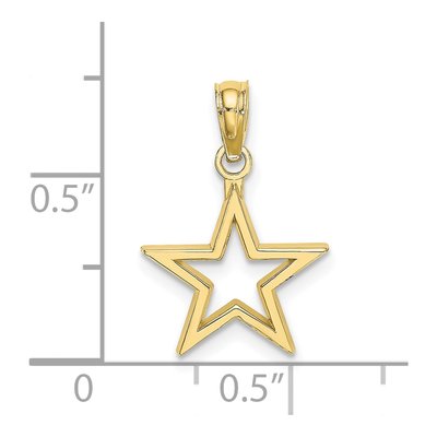 10K Yellow Gold Cut-Out Star Pendant – view 6