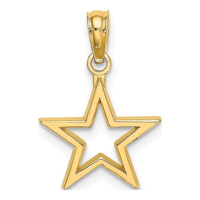 10K Yellow Gold Cut-Out Star Pendant