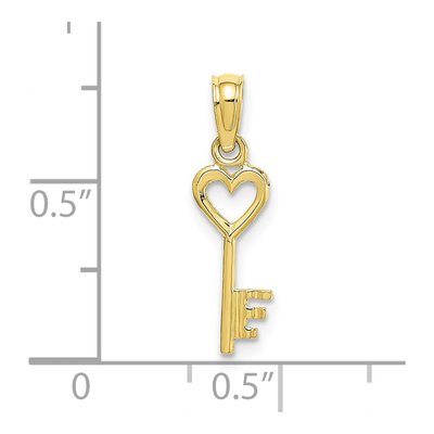 10K Yellow Gold Key Pendant – view 4