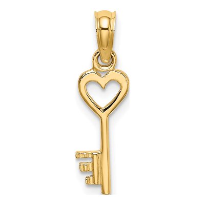 10K Yellow Gold Key Pendant – view 5