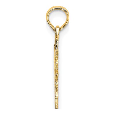 10K Yellow Gold Smiling Sun Pendant – view 3