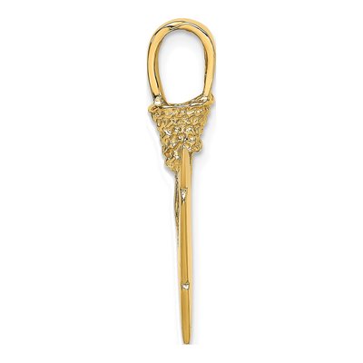10K Yellow Gold 3D Arrowhead Pendant – view 3
