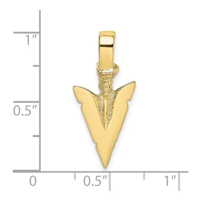 10K Yellow Gold 3D Arrowhead Pendant – view 4