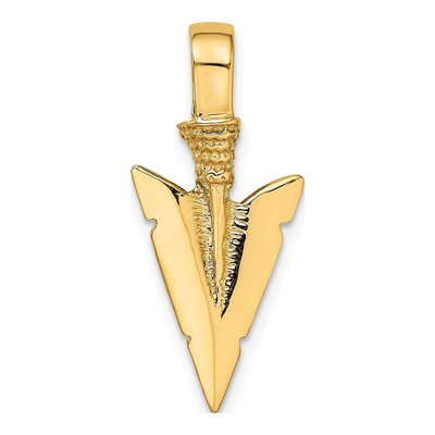 10K Yellow Gold 3D Arrowhead Pendant – view 5