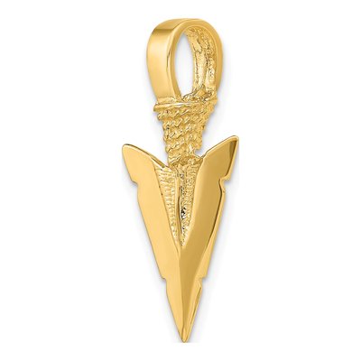 10K Yellow Gold 3D Arrowhead Pendant – view 6