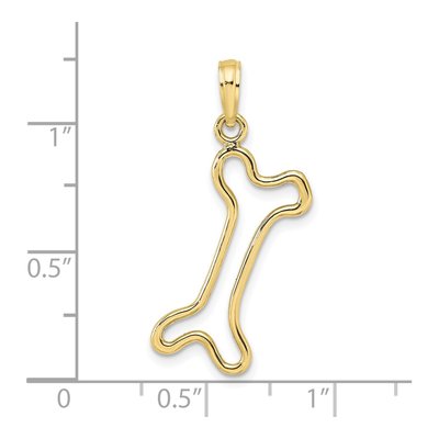 10K Yellow Gold Dog Bone Pendant – view 4