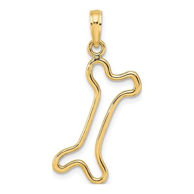 10K Yellow Gold Dog Bone Pendant