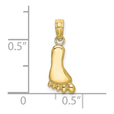 10K Yellow Gold Foot Pendant – view 4