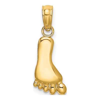 10K Yellow Gold Foot Pendant