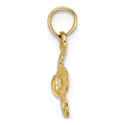 10K Yellow Gold Mini Daisy Flower Pendant – view 3