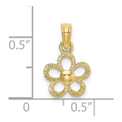 10K Yellow Gold Mini Daisy Flower Pendant – view 4