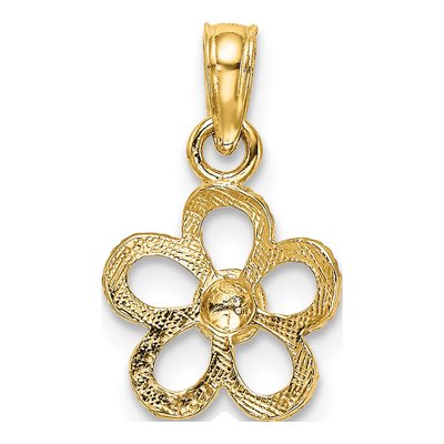 10K Yellow Gold Mini Daisy Flower Pendant – view 5