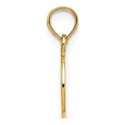 10K Yellow Gold Mini Peace Sign Charm – view 3