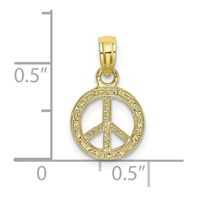 10K Yellow Gold Mini Peace Sign Charm – view 4