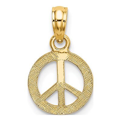 10K Yellow Gold Mini Peace Sign Charm – view 5