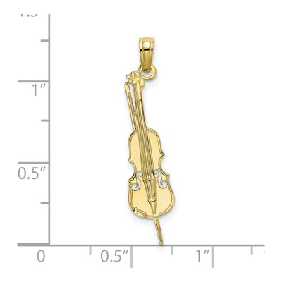 10K Yellow Gold Upright Bass Pendant – view 4