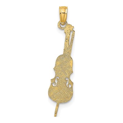 10K Yellow Gold Upright Bass Pendant – view 5