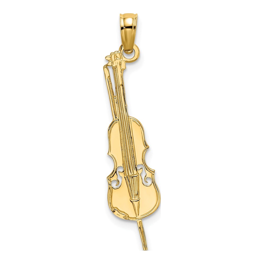 10K Yellow Gold Upright Bass Pendant