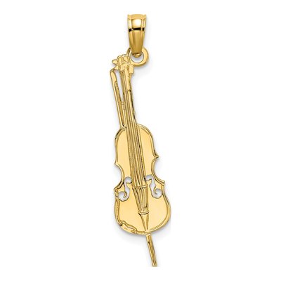 10K Yellow Gold Upright Bass Pendant