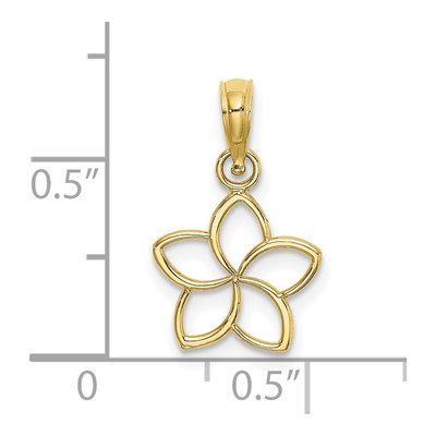 10K Yellow Gold Cut-Out Flower Pendant – view 4