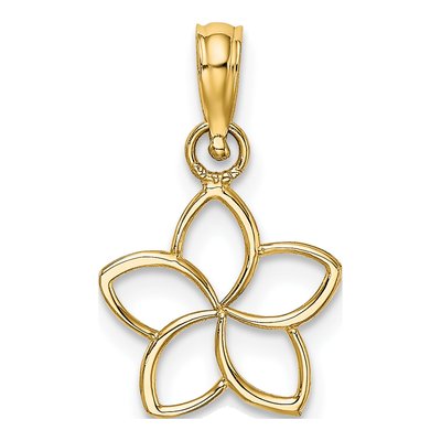 10K Yellow Gold Cut-Out Flower Pendant – view 5