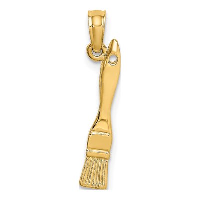 10K Yellow Gold 3D Paint Brush Charm