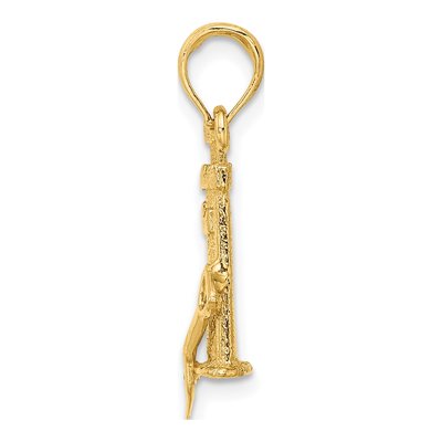 10K Yellow Gold 3D Sand Castle Charm – view 3