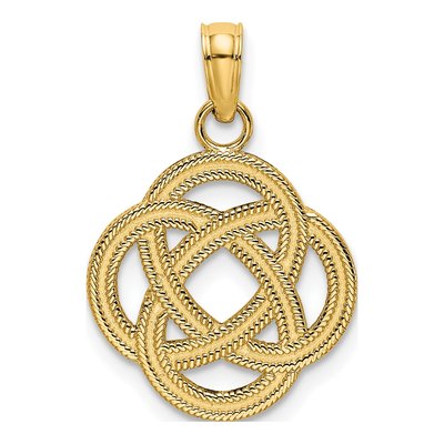 10K Yellow Gold Small Celtic Knot Circle Charm