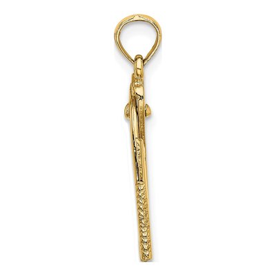 10K Yellow Gold 3D Wrench Charm – view 3