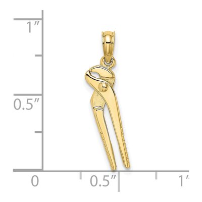 10K Yellow Gold 3D Wrench Charm – view 4