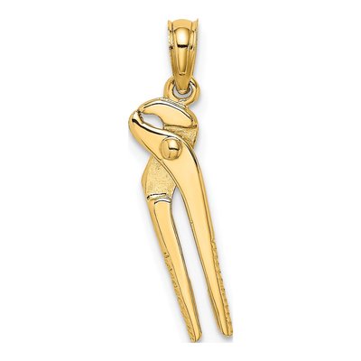10K Yellow Gold 3D Wrench Charm