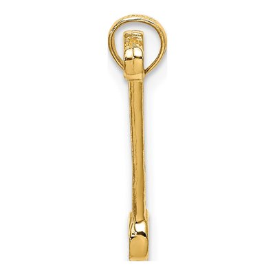 10K Yellow Gold 3D Wrench Pendant – view 3