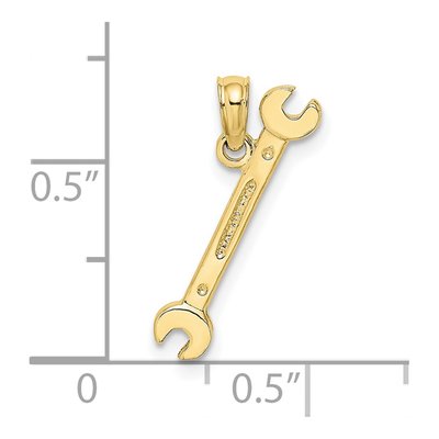 10K Yellow Gold 3D Wrench Pendant – view 4