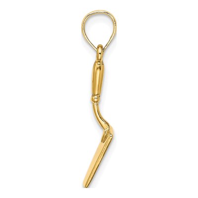 10K Yellow Gold 3D Concrete Tool Spatula Charm – view 3