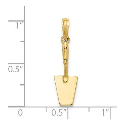 10K Yellow Gold 3D Concrete Tool Spatula Charm – view 4