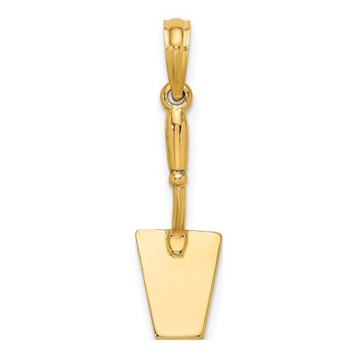 10K Yellow Gold 3D Concrete Tool Spatula Charm