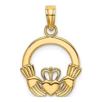 10K Yellow Gold Claddagh Pendant