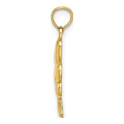 10K Yellow Gold 3-Leaf Clover Pendant – view 3