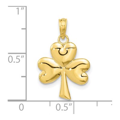 10K Yellow Gold 3-Leaf Clover Pendant – view 4