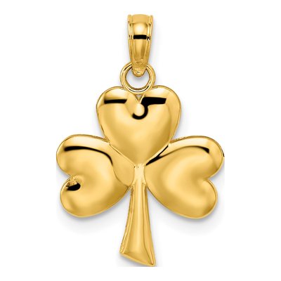 10K Yellow Gold 3-Leaf Clover Pendant