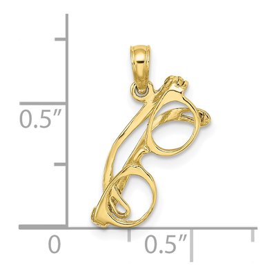 10K Yellow Gold 3D Eyeglasses Charm – view 4