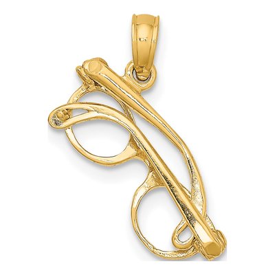 10K Yellow Gold 3D Eyeglasses Charm – view 5