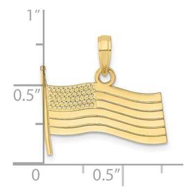 10K Yellow Gold American Flag Pendant – view 4